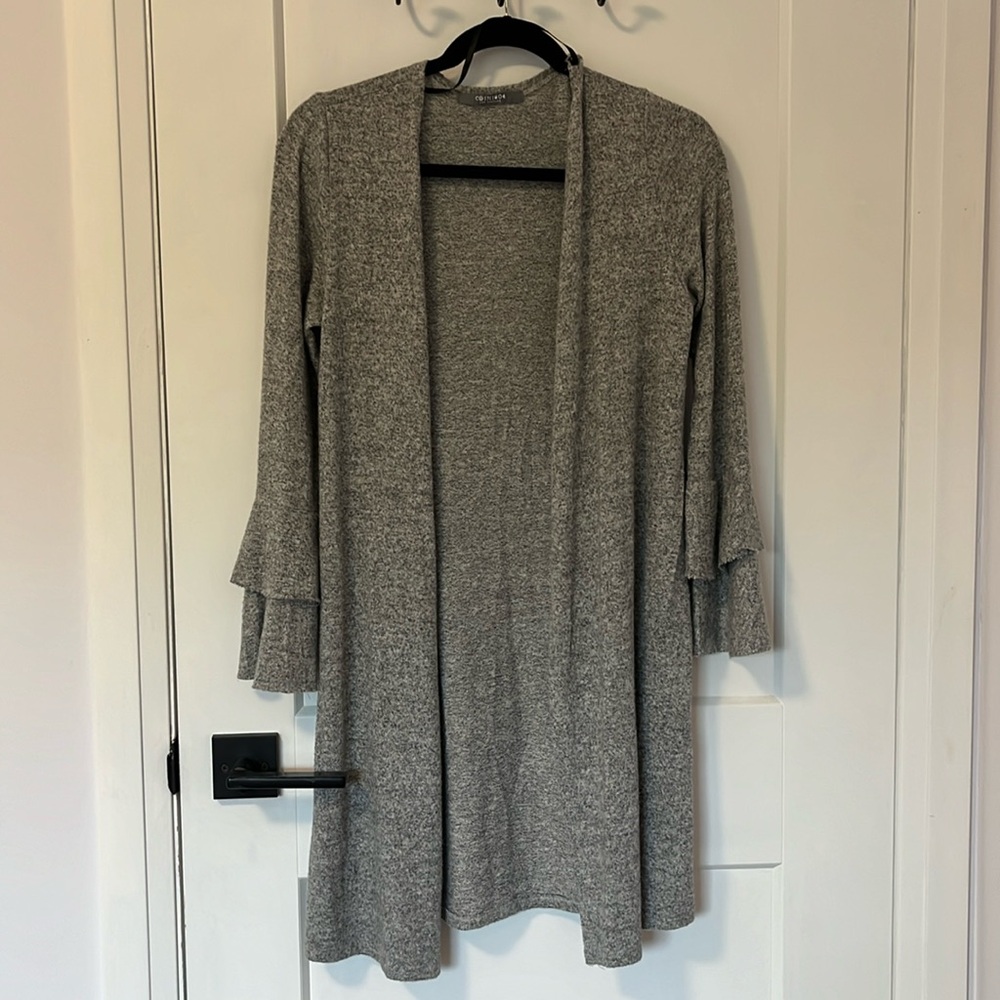 Cozy Gray Heathered Knit Cardigan Sweater NWOT